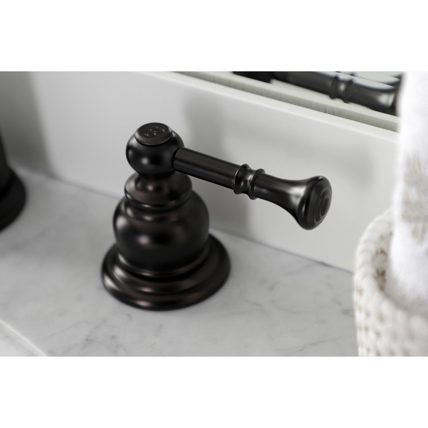 Kingston Tulare KB985NL - Naples Two-Handle 3-Hole Deck Mount Widespread Bathroom Faucet with Pop-Up Drain, Oil Rubbed Bronze — thumbnail 2